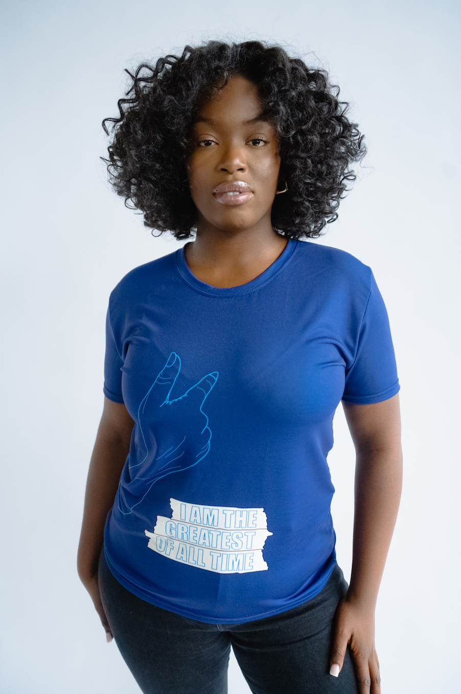 Women’s ‘I AM THE GREATEST OF ALL TIME’ T-Shirt - Navy Blue